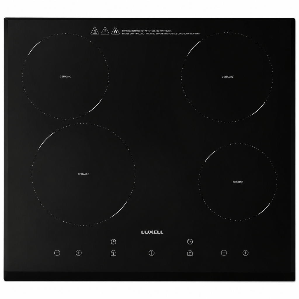 Luxell Built-In Hobs Luxell 60cm 4-Zone Touch-Control Ceramic Hob 6000W - V6-04T