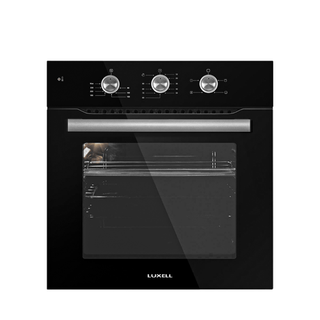 Luxell Built-In Ovens Luxell 60cm 54L Black Glass Built-In Electric Oven with Convection & 8 Cooking Functions - A6-SF3
