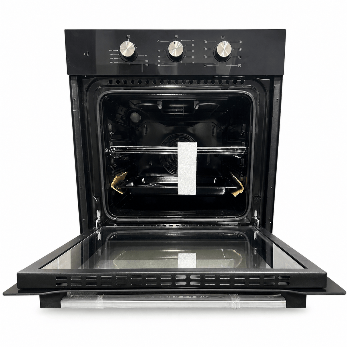 Luxell Built-In Ovens Luxell 60cm 54L Black Glass Built-In Electric Oven with Convection & 8 Cooking Functions - A6-SF3