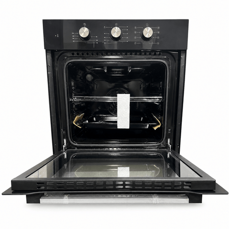 Luxell Built-In Ovens Luxell 60cm 54L Black Glass Built-In Electric Oven with Convection & 8 Cooking Functions - A6-SF3