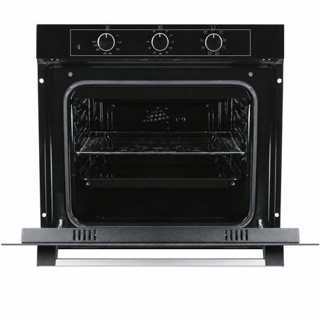 Luxell Built-In Ovens Luxell 60cm 88L Black Glass Built-In Manual Oven with Convection & Turbo Fan - A68-SF3