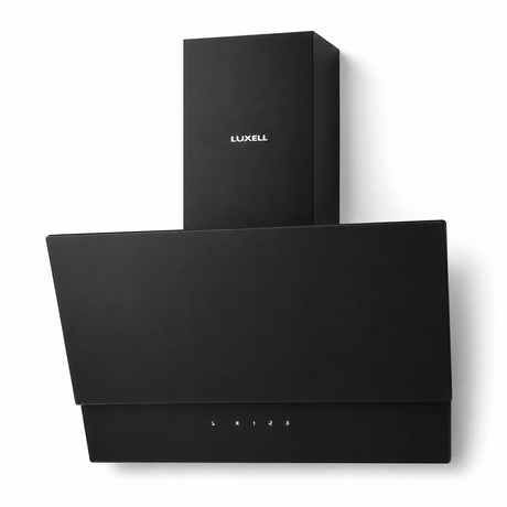 Luxell Wall-mounted angled cooker hood Luxell 60cm Angled Glass Cooker Hood with 650m³/h Extraction & Touch Control - DA6-835