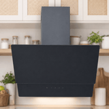 Luxell Wall-mounted angled cooker hood Luxell 60cm Angled Glass Cooker Hood with 650m³/h Extraction & Touch Control - DA6-835