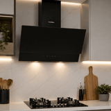 Luxell Wall-mounted angled cooker hood Luxell 60cm Angled Glass Cooker Hood with 650m³/h Extraction & Touch Control - DA6-835
