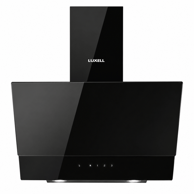 Luxell Wall-mounted angled cooker hood Luxell 60cm Angled Glass Cooker Hood with 650m³/h Extraction & Touch Control - DA6-835