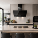 Luxell Wall-mounted angled cooker hood Luxell 60cm Angled Glass Cooker Hood with 650m³/h Extraction & Touch Control - DA6-835