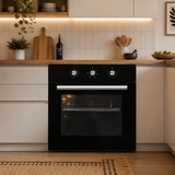 Luxell Built-In Kitchen Appliances Luxell 60cm Black Glass 3-Piece Built-In Kitchen Set with 4-Burner Hob, 650m³/h Hood & Convection Oven - LXSET-60-BG-M