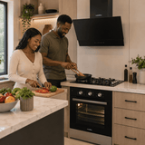 Luxell Built-In Kitchen Appliances Luxell 60cm Black Glass 3-Piece Built-In Kitchen Set with 4-Burner Hob, 650m³/h Hood & Convection Oven - LXSET-60-BG-M