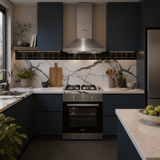 Luxell Built-In Kitchen Appliances Luxell 60cm Stainless Steel 3-Piece Built-In Kitchen Set with 4-Burner Hob, Pyramid Hood & 57L Turbo Oven - LXSET-60-SS-M