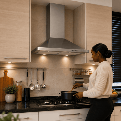 Luxell Wall-mounted angled cooker hood Luxell 60cm Stainless Steel Pyramid Cooker Hood with 450m³/h Extraction - DP6-X