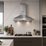 Luxell Wall-mounted angled cooker hood Luxell 60cm Stainless Steel Pyramid Cooker Hood with 450m³/h Extraction - DP6-X