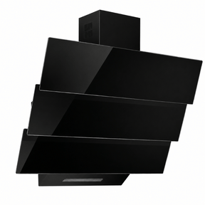 Luxell Wall-mounted angled cooker hood Luxell 60cm Triple Black Glass Cooker Hood with 650m³/h Extraction & Touch Control - DA6-855