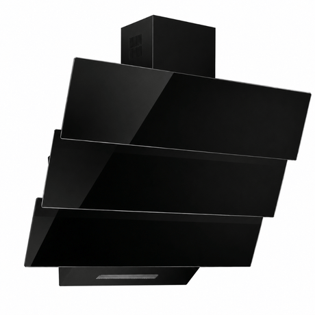 Luxell Wall-mounted angled cooker hood Luxell 60cm Triple Black Glass Cooker Hood with 650m³/h Extraction & Touch Control - DA6-855