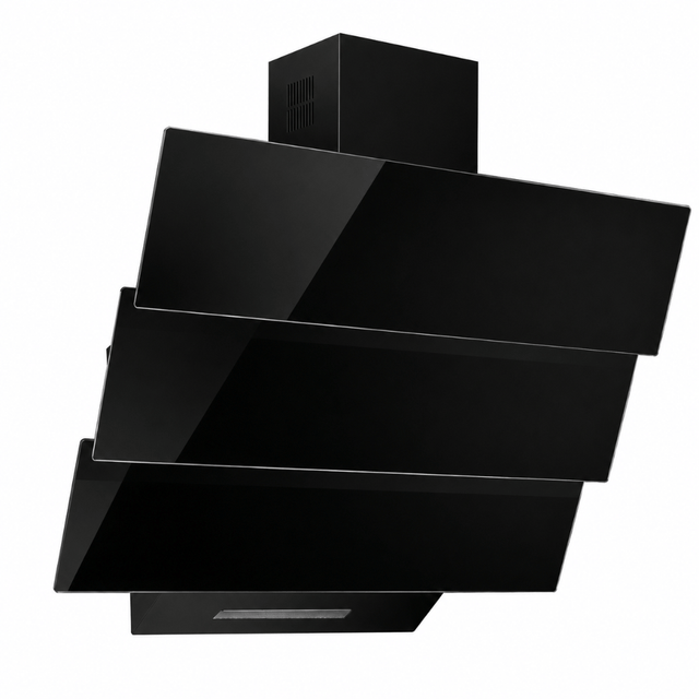 Luxell Wall-mounted angled cooker hood Luxell 60cm Triple Black Glass Cooker Hood with 650m³/h Extraction & Touch Control - DA6-855