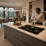 Luxell Built-In Hobs Luxell 90cm 5-Burner Black Glass Built-In Gas Hob with Auto Ignition - C9-50BTF