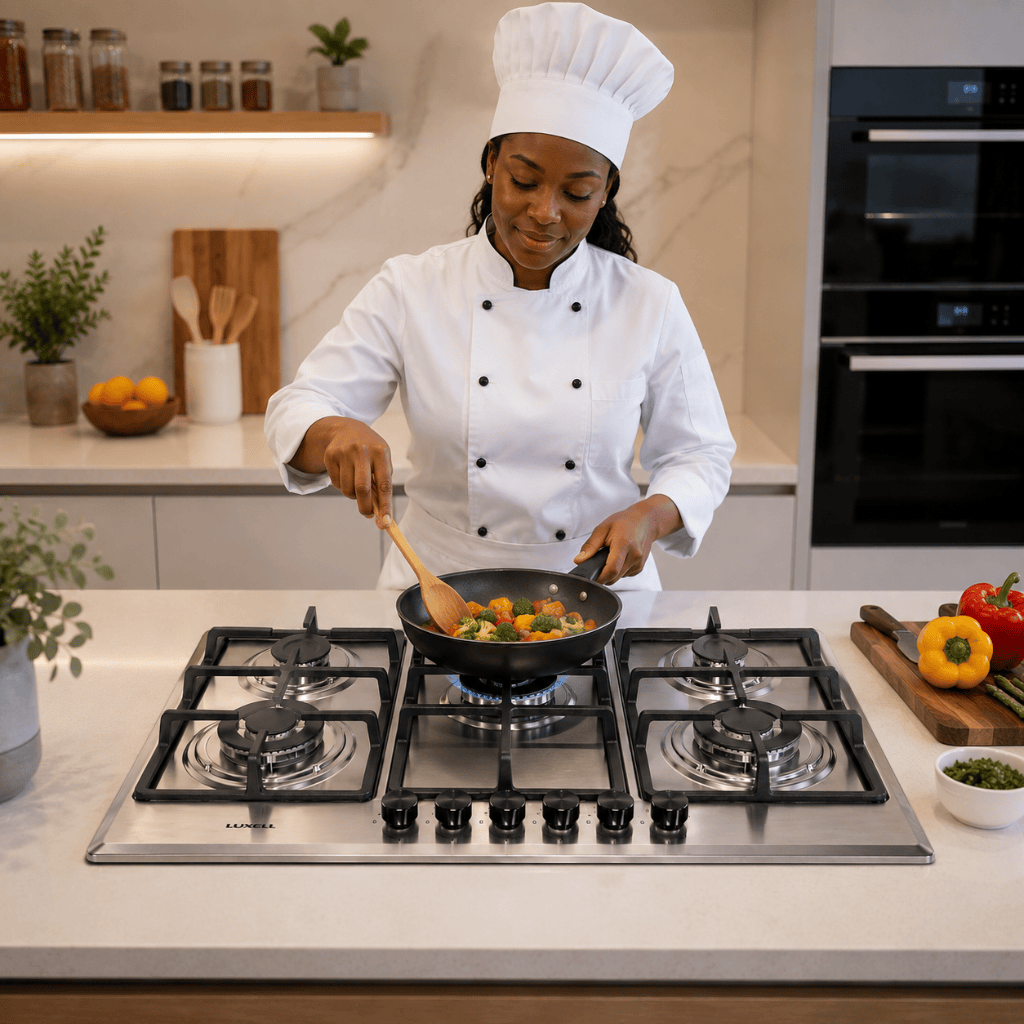 Luxell Built-In Hobs Luxell 90cm 6-Burner Stainless Steel Built-In Gas Hob with Auto Ignition - M9-60BXF