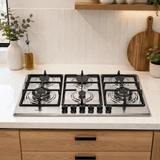 Luxell Built-In Hobs Luxell 90cm 6-Burner Stainless Steel Built-In Gas Hob with Auto Ignition - M9-60BXF