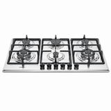 Luxell Built-In Hobs Luxell 90cm 6-Burner Stainless Steel Built-In Gas Hob with Auto Ignition - M9-60BXF