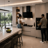 Luxell Luxell 90cm Black Glass 3-Piece Built-In Kitchen Set with 5-Burner Hob, 650m³/h Hood & 88L Digital Turbo Oven - LXSET-90-88D