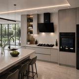 Luxell Luxell 90cm Black Glass 3-Piece Built-In Kitchen Set with 5-Burner Hob, 650m³/h Hood & 88L Digital Turbo Oven - LXSET-90-88D