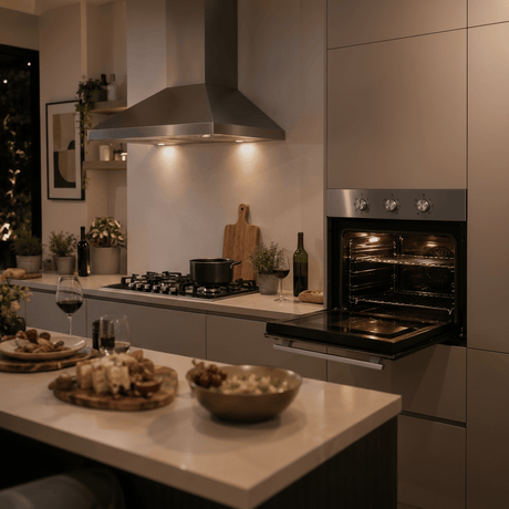 Luxell Built-In Kitchen Appliances Luxell 90cm Stainless Steel 3-Piece Built-In Kitchen Set with 105L Double-Fan Oven & 5- or 6-Burner Hob - LXSET-90-SS