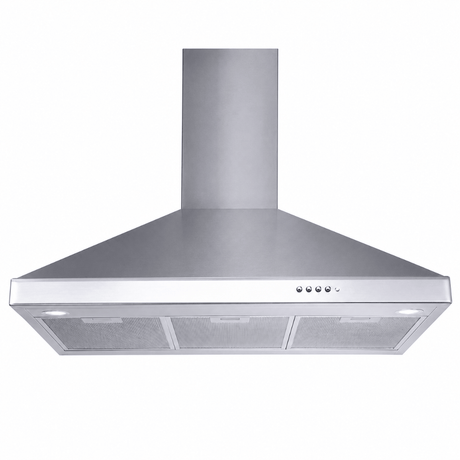 Luxell Wall-mounted angled cooker hood Luxell 90cm Stainless Steel Pyramid Cooker Hood with 450m³/h Extraction - DP6-X-90