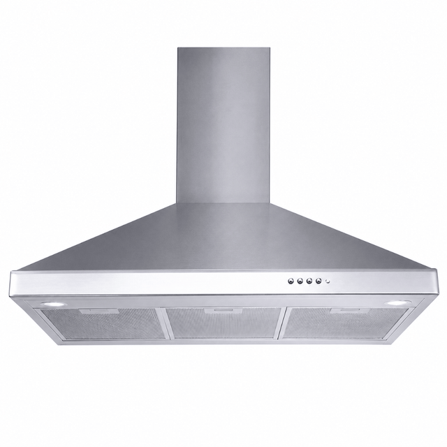 Luxell Wall-mounted angled cooker hood Luxell 90cm Stainless Steel Pyramid Cooker Hood with 450m³/h Extraction - DP6-X-90