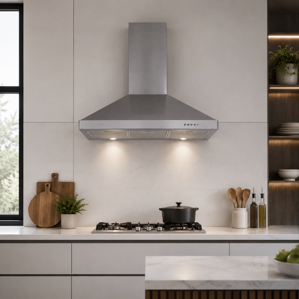Luxell Wall-mounted angled cooker hood Luxell 90cm Stainless Steel Pyramid Cooker Hood with 450m³/h Extraction - DP6-X-90