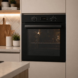 Luxell Built-In Kitchen Appliances Luxell Hex 90cm Black Glass 3-Piece Built-In Kitchen Set with 5-Burner Wok Hob, 650m³/h Hood & 88L Digital Oven - LXSET-HX90-88D