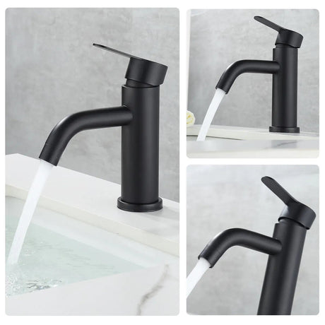 MaxTen Bathroom Faucet MaxTen Bathroom Stainless Steel Hot & Cold Basin Faucet Mixer - S20-141 & S20-141BL