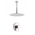 MaxTen Shower Set Maxten Brushed Steel Ceiling Mounted Round Single Function Concealed Rain Shower Set - ST80-101