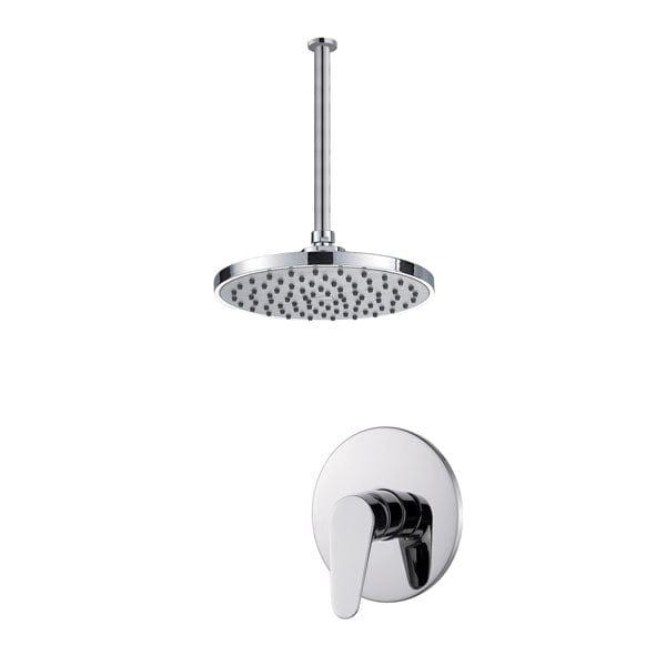 MaxTen Shower Set Maxten Chrome Ceiling Mounted Round Single Function Concealed Rain Shower Set - B-9001