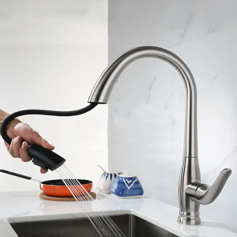 MaxTen Kitchen Tap MaxTen Stainless Steel Pull Out Sprayer Kitchen Sink Faucet Tap - SKP30-550 & SKP30-550BL