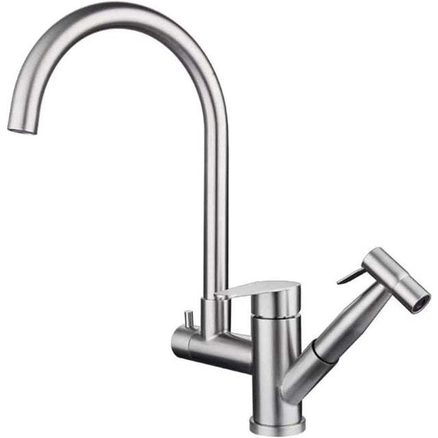 MaxTen Kitchen Tap Maxten Stainless Steel Satin Nickel Multifunctional Kitchen Sink Faucet Tap - SKP30-541