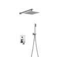 MaxTen Shower Set MaxTen Stainless Steel Wall Mounted Two- Function Square Rain Shower Set - P05014BN