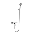 MaxTen Shower Set MaxTen Wall-Mount Stainless Steel Shower Only Satin Nickel Hot & Cold Mixer Faucet - H03004C-1