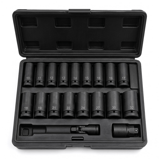 Mechanica Sockets & Hex Keys Mechanica 15-Piece 1/2" Drive Deep Impact Socket Set - ME415CRMO