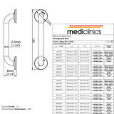 Mediclinics Bathroom Accessories Mediclinics Chrome Straight Grab Bar
