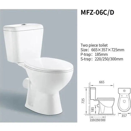 Meidiya Toilet & Urinal Meidiya White Ceramic Water Closet - MFZ-06C