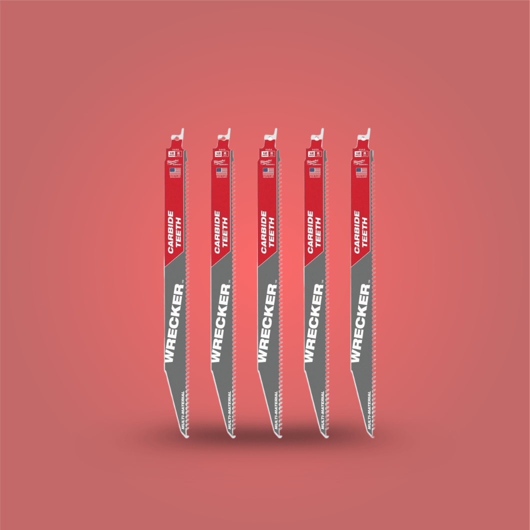 Milwaukee Saw Blades Milwaukee 12" 5 Pieces TCT Wrecker Reciprocating Saw Blade - 48005543