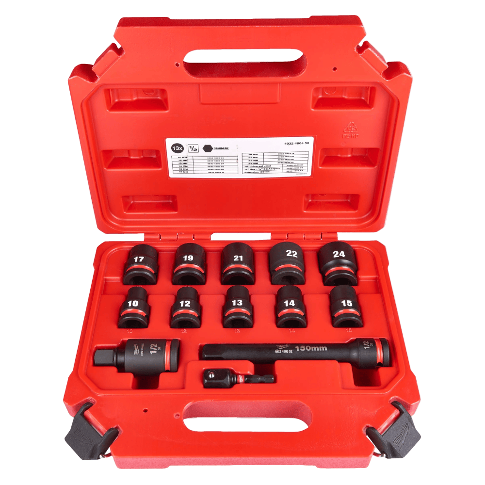 Milwaukee Sockets & Hex Keys Milwaukee 13 Pieces (1/2") Shockwave Impact Duty Foam Insert Socket - 4932480456