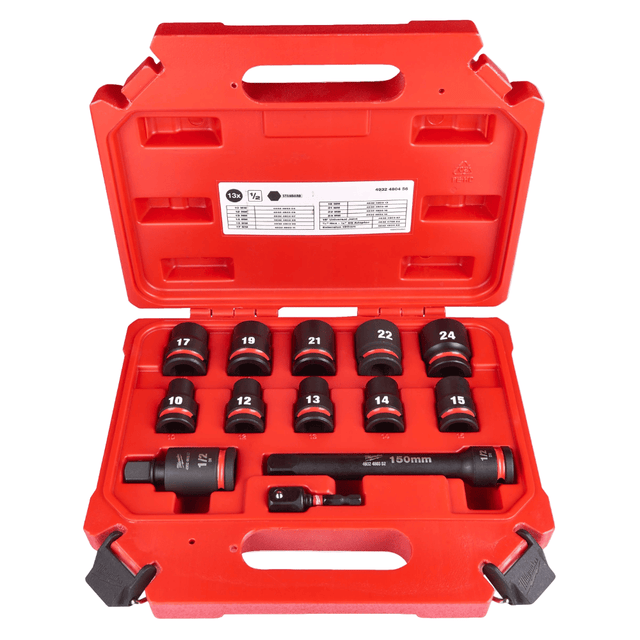Milwaukee Sockets & Hex Keys Milwaukee 13 Pieces (1/2") Shockwave Impact Duty Foam Insert Socket - 4932480456