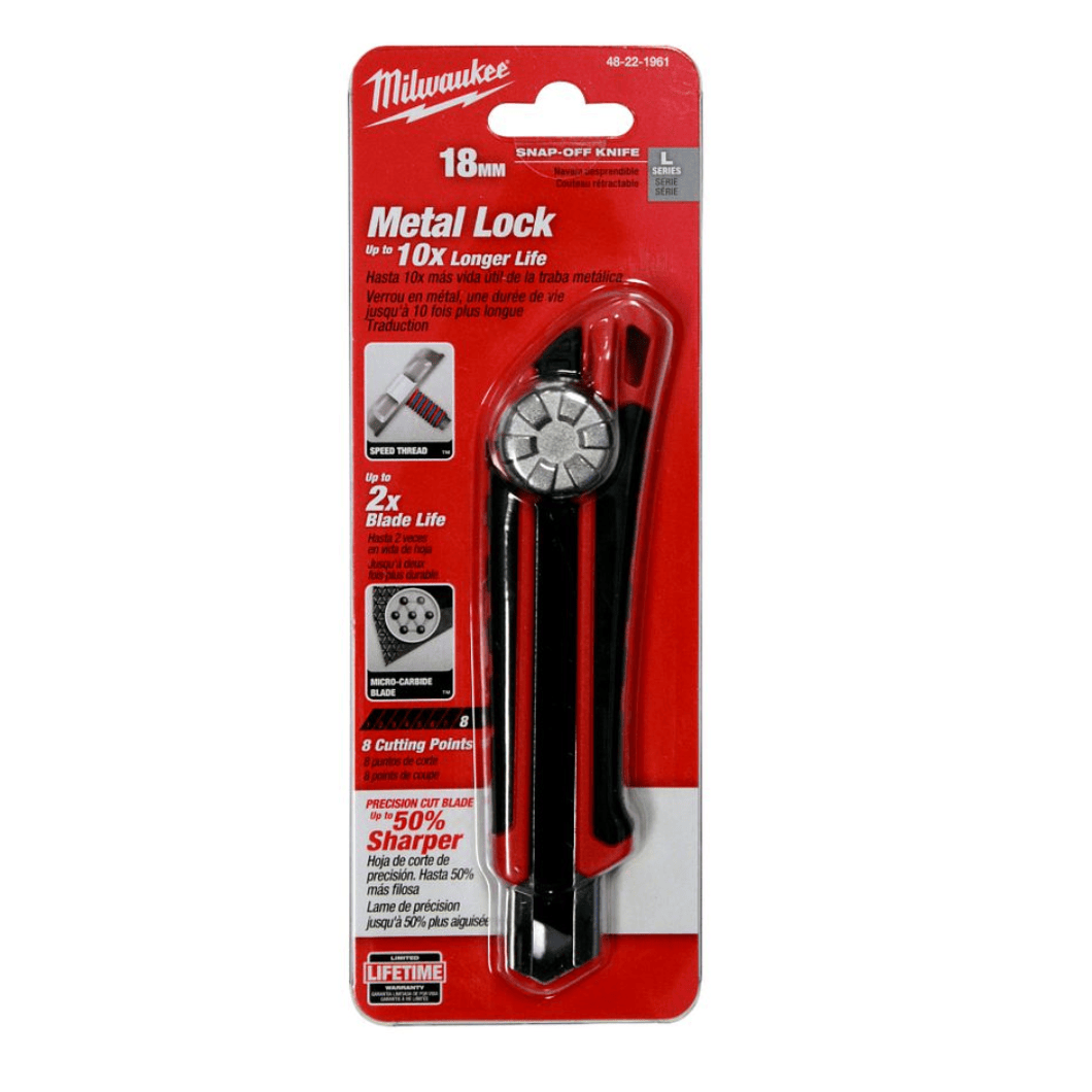 Milwaukee Multi Tools & Knives Milwaukee 18mm 8 Points Metal Lock Snap Knife - 48221961