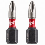 Milwaukee Screwdriver Bits Milwaukee 2 Pieces Shockwave Impact Duty Screwdriver Bit Set PH1 25MM - 4932430850