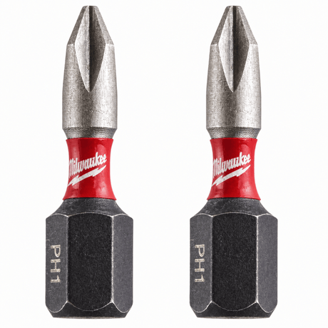 Milwaukee Screwdriver Bits Milwaukee 2 Pieces Shockwave Impact Duty Screwdriver Bit Set PH1 25MM - 4932430850