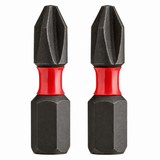 Milwaukee Screwdriver Bits Milwaukee 2 Pieces Shockwave Impact Duty Screwdriver Bit Set PH1 25MM - 4932430850