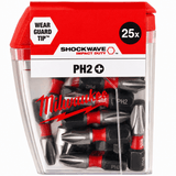 Milwaukee Screwdriver Bits Milwaukee 25 Pieces Shockwave Impact Duty Screwdriver Bit Set PH2 25MM - 4932430853