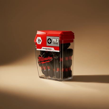 Milwaukee Screwdriver Bits Milwaukee 25 Pieces Shockwave Impact Duty Screwdriver Bit Set PH2 25MM - 4932430853