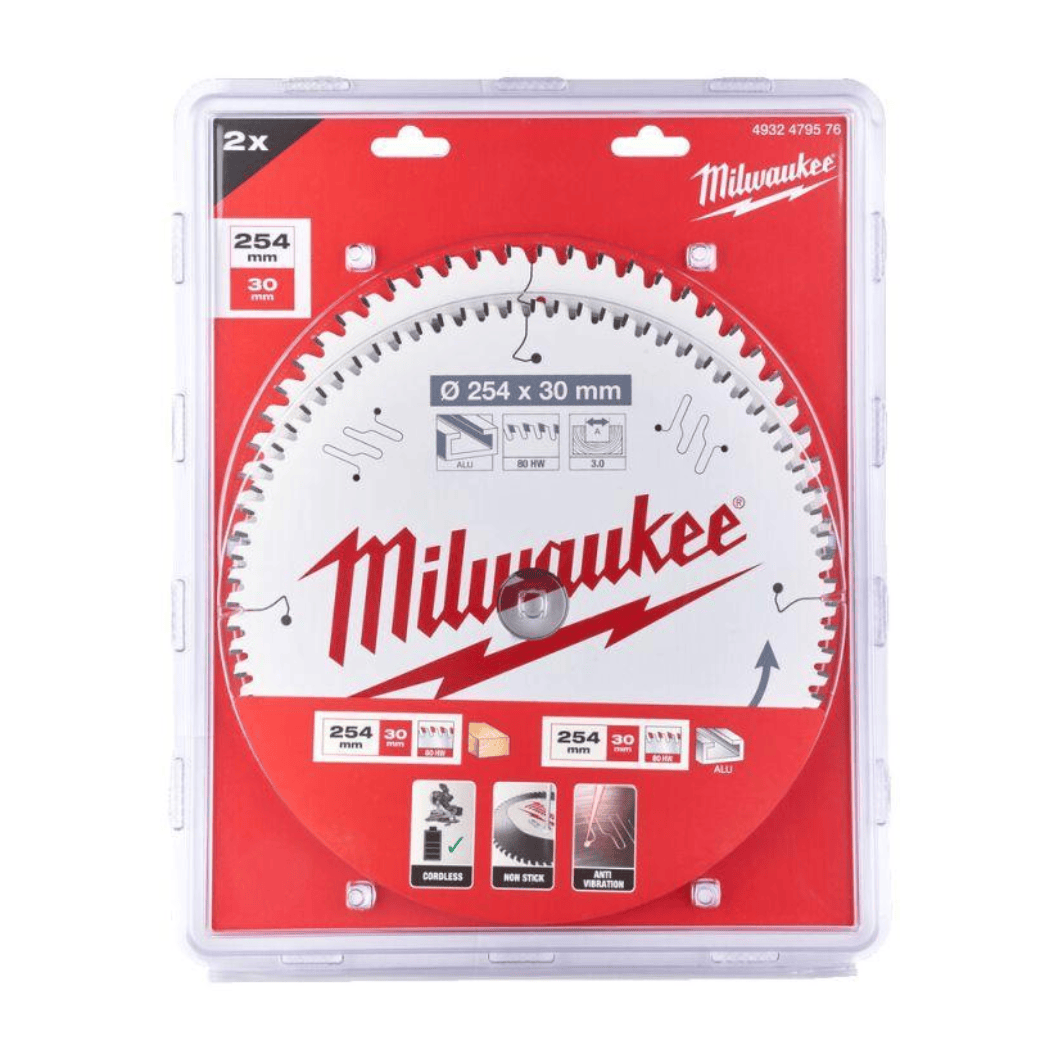 Milwaukee Grinding & Cutting Wheels Milwaukee Circular Saw Blade Twin Pack 254X60T/80T - 4932479576