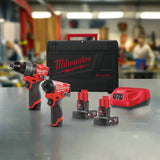 Milwaukee Power Tool Combo Kit Milwaukee M12 FUEL™ Hammer Impact Drill & Driver Combo Kit  - M12 FPP2A-402P